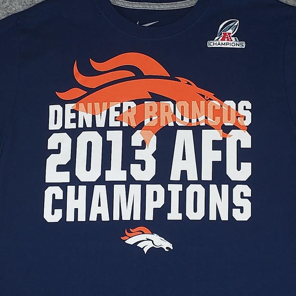 Nike Regular Fit Size Medium Denver Broncos 2013 AFC Champions Swoosh NWOT - Picture 3 of 7